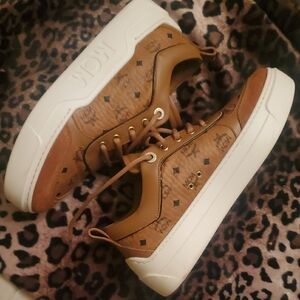 MCM Tan and Cream Sneakers